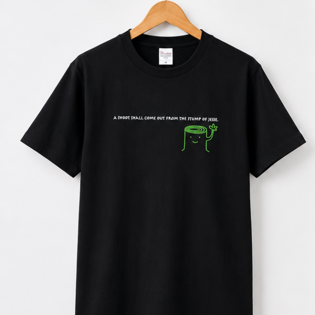 峯田敏幸さんデザインＴシャツ（切り株【黒】）