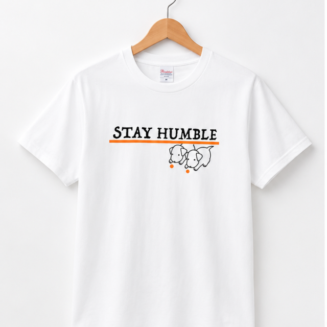 峯田敏幸さんデザインＴシャツ（小犬 <イラスト小さめ>）
